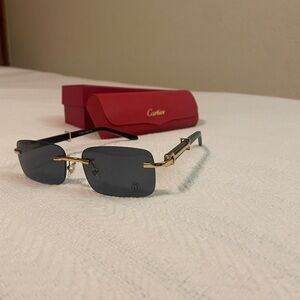 Cartier Black and Gold Men's Sunglasses